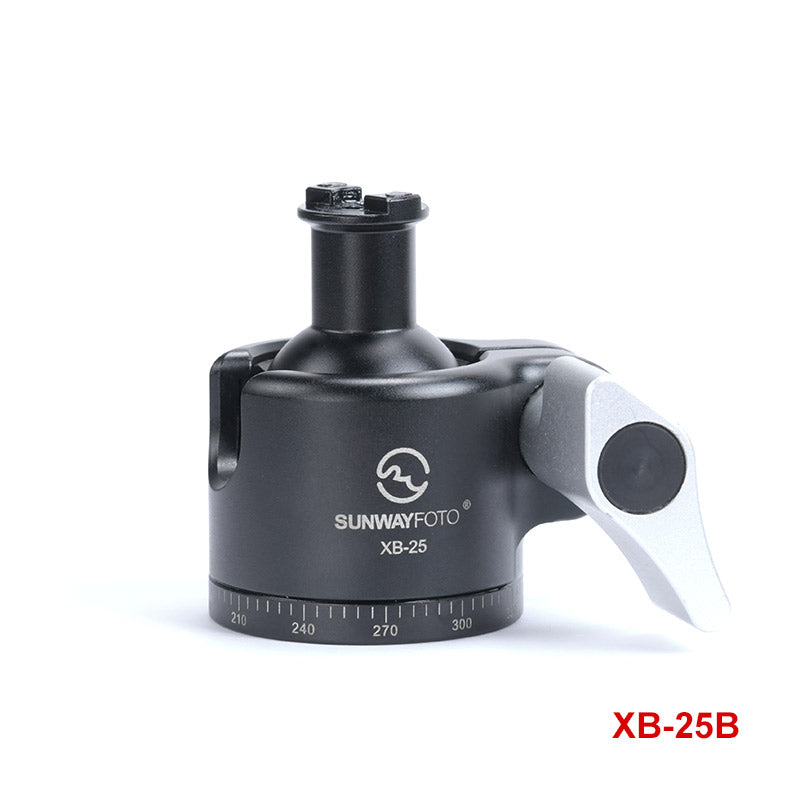 XB-25 25mm Tripod Ball Head, 360 Degree Rotating Panoramic Ballhead with 1/4 inch Quick Release  Plate and for DSLR Load 11lbs