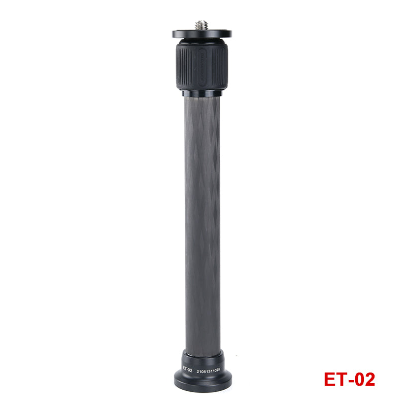ET-01/ET-02 24mm,Carbon Fiber Tripod Center Column ,Monopod Extender Rod,2 Section Extension Pole for DSLR with 1/4'' and 3/8'' Screw