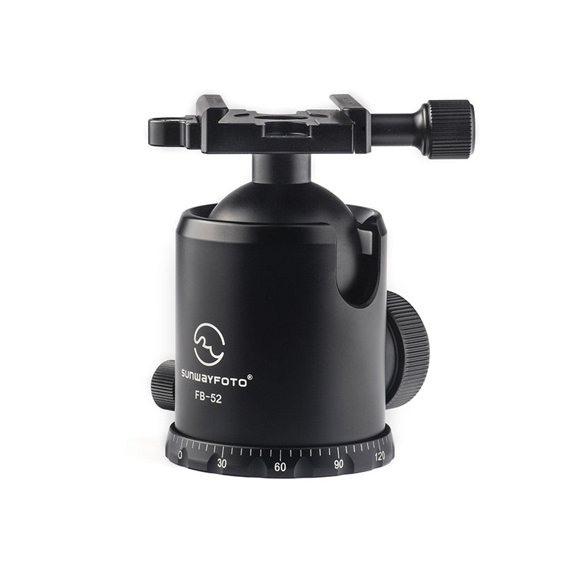 FB-52 52mmTripod Ball Head Mount Arca Swiss Quick Release Plate with Screw-knob Clamp,RRS Compatible,44lb/20kg Max Load