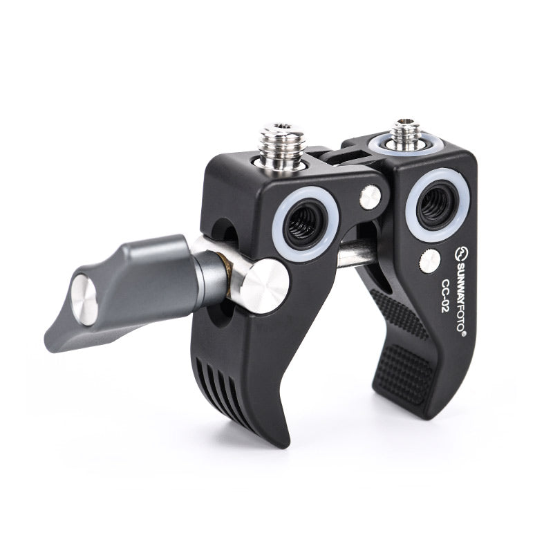 CC-02 Super Clamp for LED Lights ,Magic Arm Clamp for DJI Ronin, Camera Monitor with 1/4" 3/8" Thread Screw