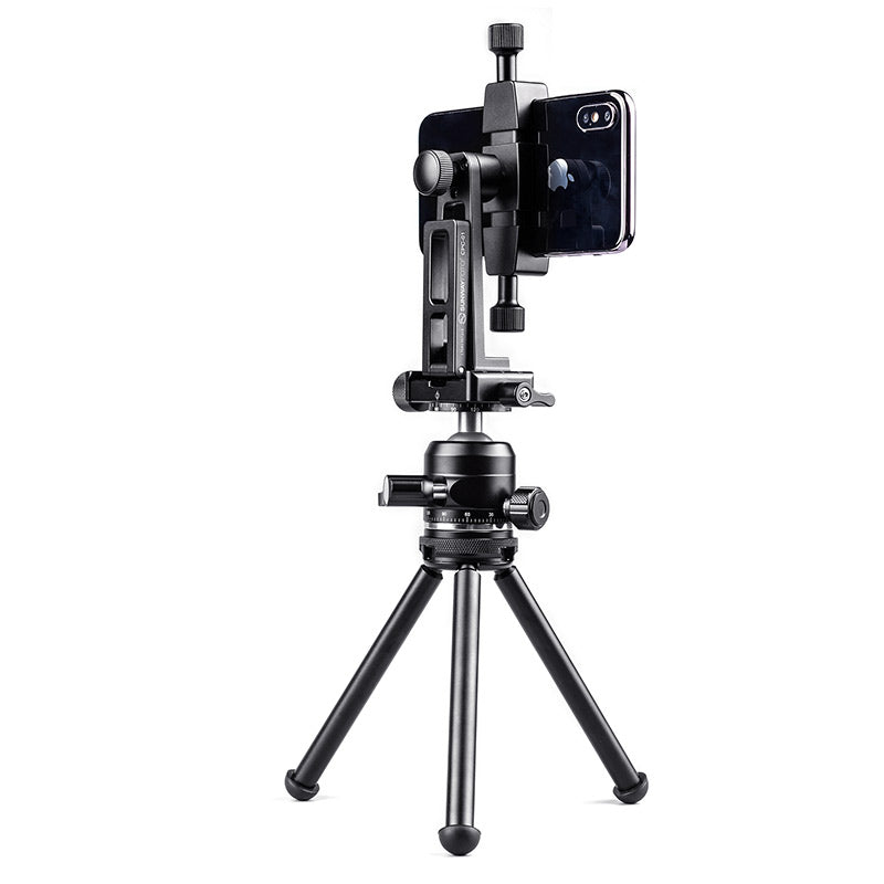 CPC-01 Cell Phone Tripod Mount,Smartphone Tripod Mount Adapter Aluminum, 360° Cell Phone Stand Holder Clamp for iPhone 14 13 12 11 Max Pro Plus