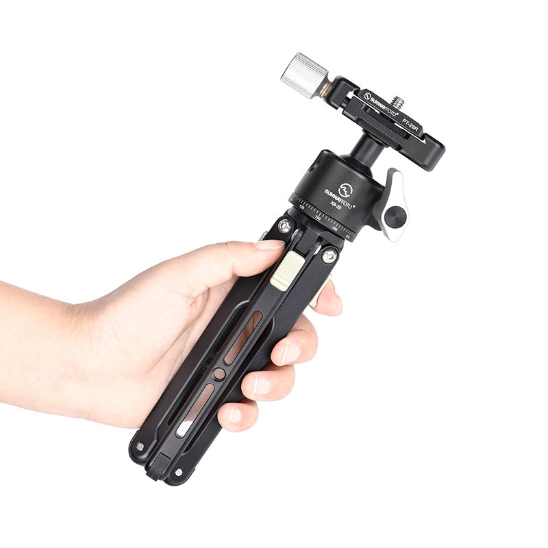 T1A12+XB-25 Mini Tripod T1A12 Tabletop Tripod with 25mm Ball Head XB-25 and 1/4 Screw for DSLR Cameras, Projectors, Webcams, GoPro and Smartphone Mount Adapter,Aluminum Alloy