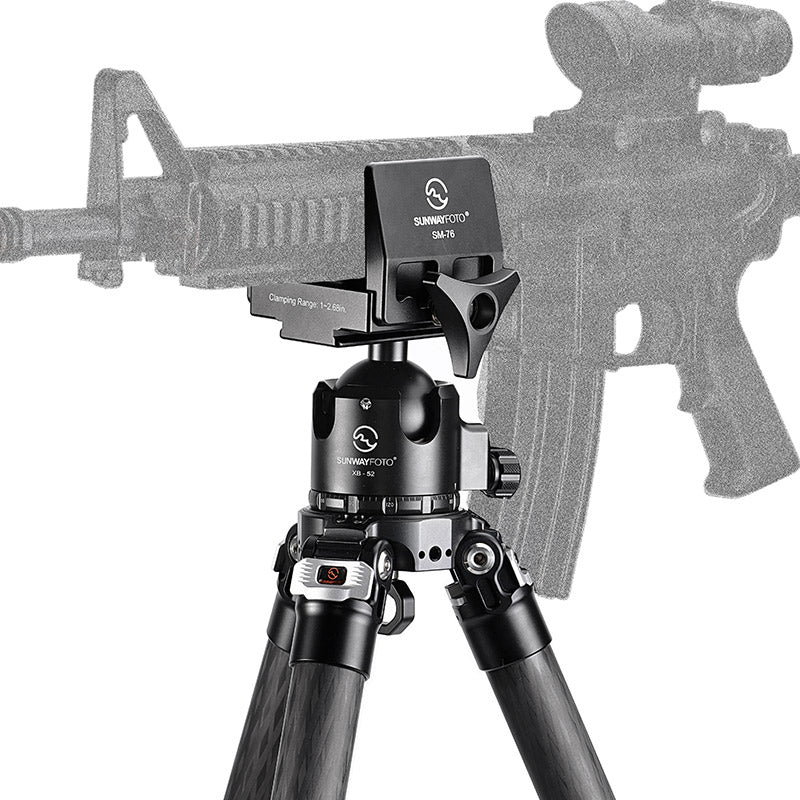 XB-52+SM-76 52mm Low Profile Ball Head Rifle Gun Clamp for  Tripod  Shooting Saddle Mount