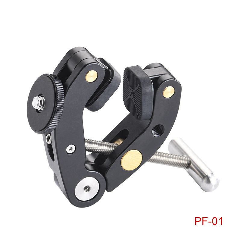 PF-01 Super Clamp for Tripod, DSLR camera, Gopro, Phone and Magic Arm with high locking strength and adjustable clamping range
