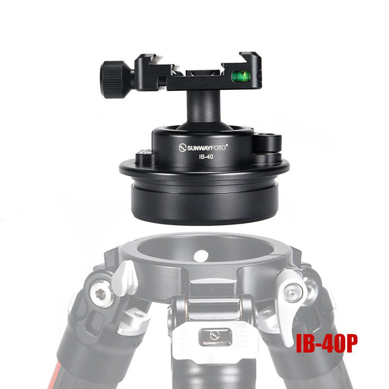 IB-40 Low Profile Inverted Ballhead with Picatinny/Nota Arca Swiss Adapter Clamp for Rifle Tripod