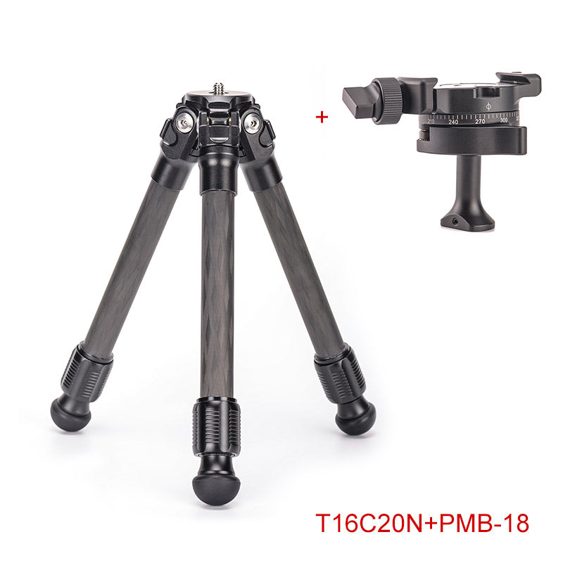 T16C20N Desktop Carbon Fiber Phone Tripod Stand for vlog and Ballhead,2 Sections