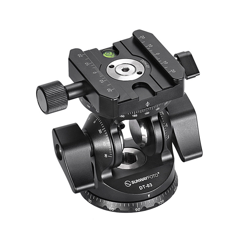DT-03R Tilt Head with 360 Degree Panoramic Arca Swiss Clamp for Monopod and Tripod 33lbs(30KG) Load Capacity