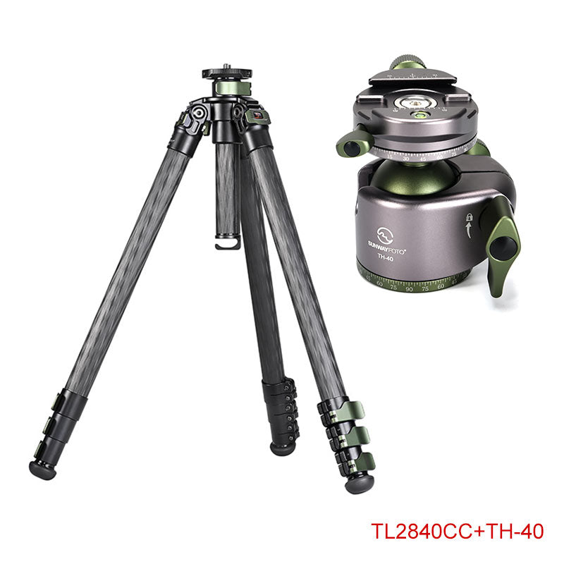 TL2840CC Carbon Fiber Tripod with Lever Locks for DSLR Cameras, 4-Sections, Load 35lb(16kg)