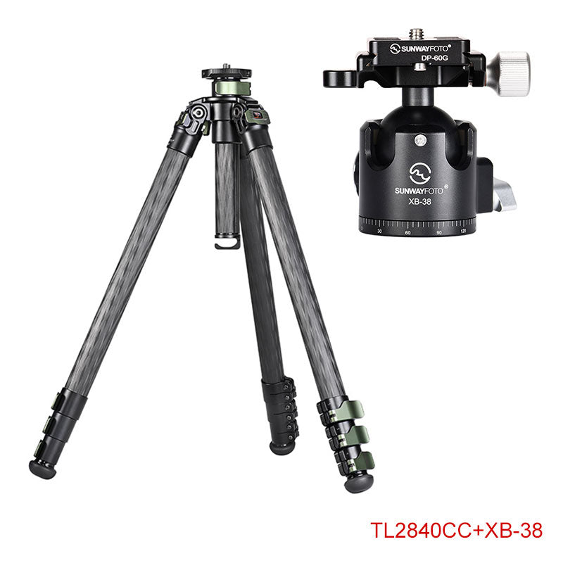 TL2840CC Carbon Fiber Tripod with Lever Locks for DSLR Cameras, 4-Sections, Load 35lb(16kg)