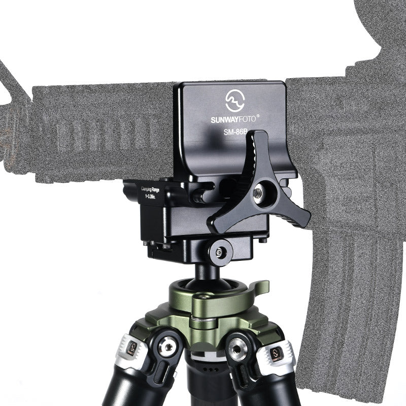SM-86B Hunting Tripod Rifles Gun Rest for Shooting Saddle Mount to Arca Swiss Clamp Adapter,Black